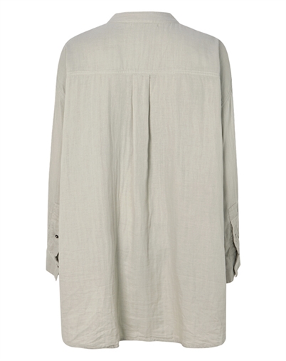 Rabens Saloner - Sonja Cotton Double Oversized Skjorte - Cement